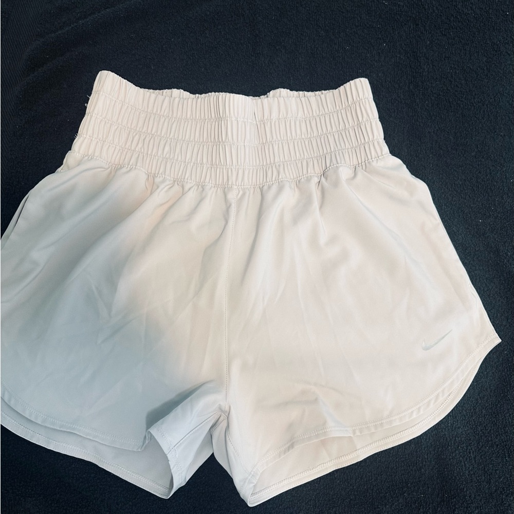 Women's White Elastic Waist Shorts